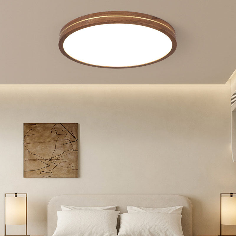 Modern Walnut LED Flush Mount Light - Slim Design, Stylish Lighting, Home Decor, Energy Efficient Ceiling Fixture, Contemporary Illumination