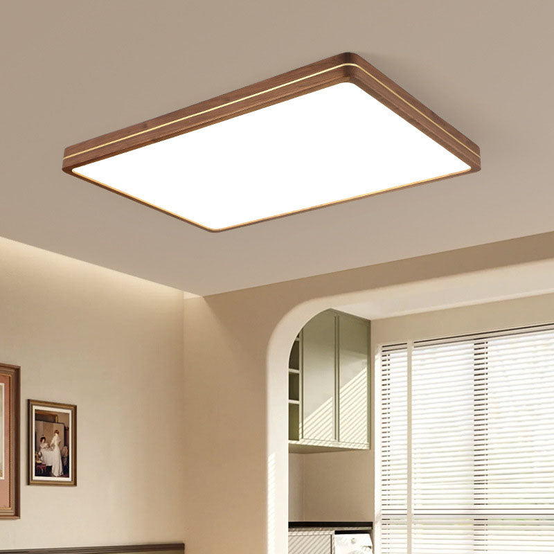 Modern Walnut LED Flush Mount Light - Slim Design, Stylish Lighting, Home Decor, Energy Efficient Ceiling Fixture, Contemporary Illumination
