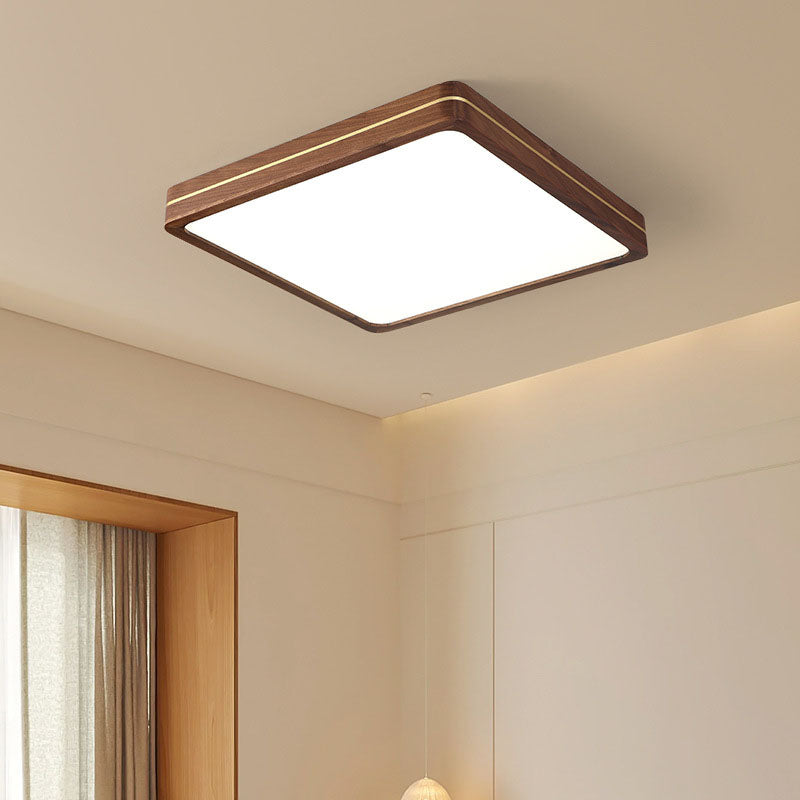 Modern Walnut LED Flush Mount Light - Slim Design, Stylish Lighting, Home Decor, Energy Efficient Ceiling Fixture, Contemporary Illumination