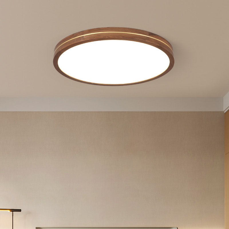 Modern Walnut LED Flush Mount Light – Sleek Design, Energy Efficient, Easy Installation, Home Decor Accent