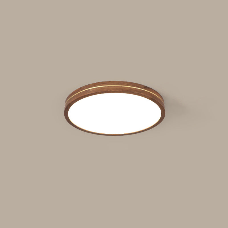 Modern Walnut LED Flush Mount Light – Sleek Design, Energy Efficient, Easy Installation, Home Decor Accent