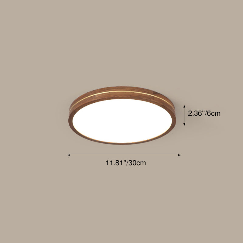 Modern Walnut LED Flush Mount Light - Slim Design, Stylish Lighting, Home Decor, Energy Efficient Ceiling Fixture, Contemporary Illumination