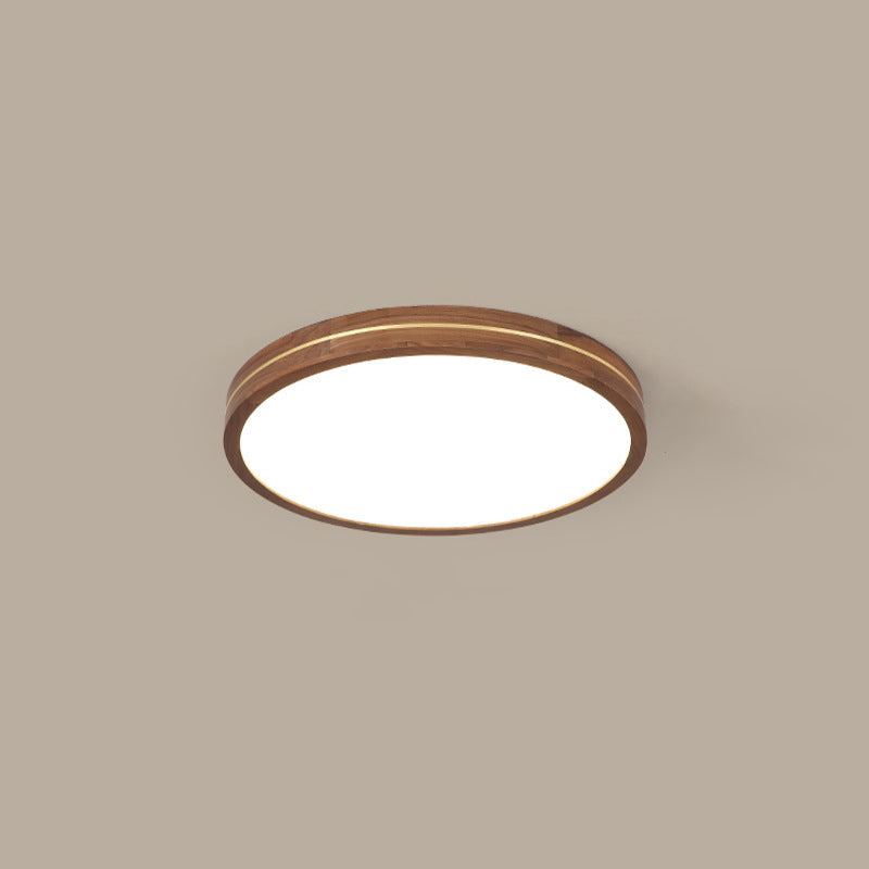 Modern Walnut LED Flush Mount Light – Sleek Design, Energy Efficient, Easy Installation, Home Decor Accent