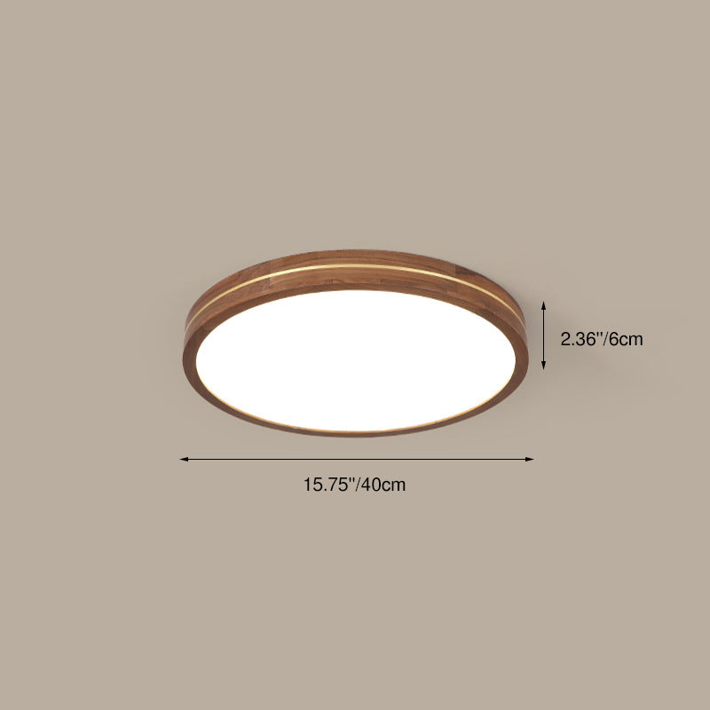 Modern Walnut LED Flush Mount Light - Slim Design, Stylish Lighting, Home Decor, Energy Efficient Ceiling Fixture, Contemporary Illumination