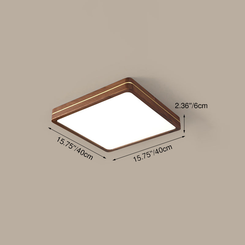 Modern Walnut LED Flush Mount Light – Sleek Design, Energy Efficient, Easy Installation, Home Decor Accent