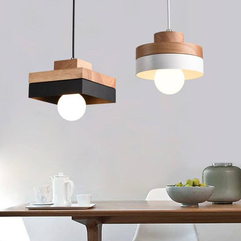 Nordic Round 1-Light Pendant Light - Modern Ceiling Fixture, Minimalist Design, Adjustable Height, LED Compatible, Scandinavian Style Lighting