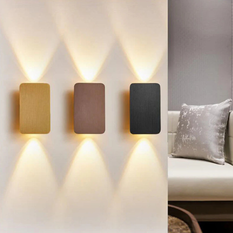 Nordic Minimalist Aluminum LED Wall Sconce - 2-Light Rectangular Flat Panel