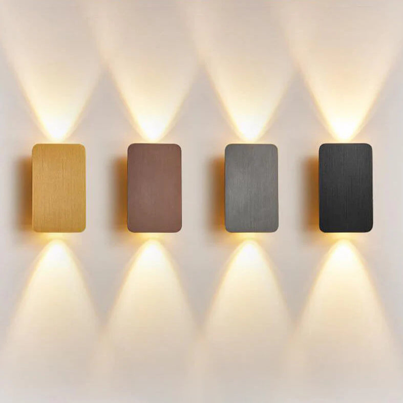 Nordic Minimalist Aluminum LED Wall Sconce - 2-Light Rectangular Flat Panel