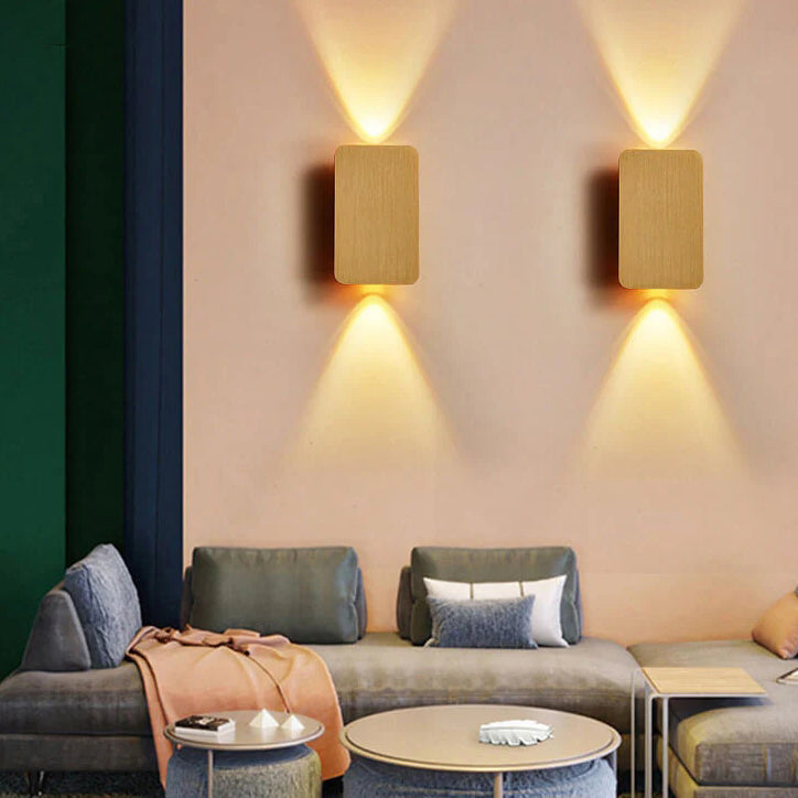 Nordic Minimalist Aluminum LED Wall Sconce - 2-Light Rectangular Flat Panel