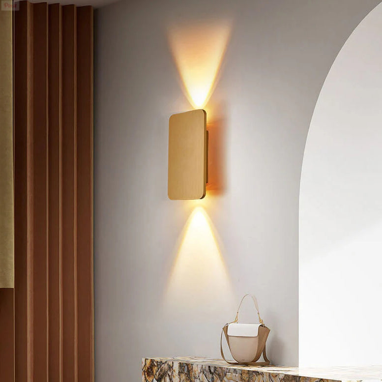 Nordic Minimalist Aluminum LED Wall Sconce - 2-Light Rectangular Flat Panel
