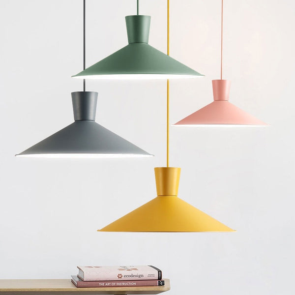 Nordic Minimalist Macaron 1-Light Pendant Light – Modern Solid Color Design