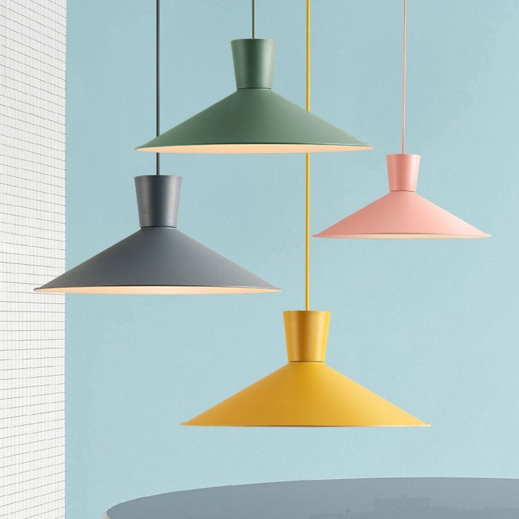 Nordic Minimalist Macaron 1-Light Pendant Light – Modern Solid Color Design