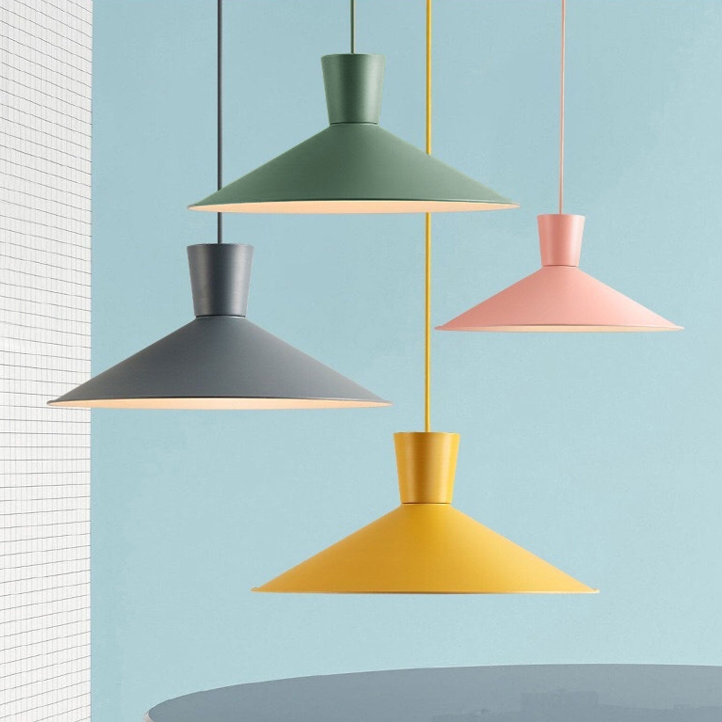 Nordic Minimalist Macaron 1-Light Pendant Light – Modern Solid Color Design