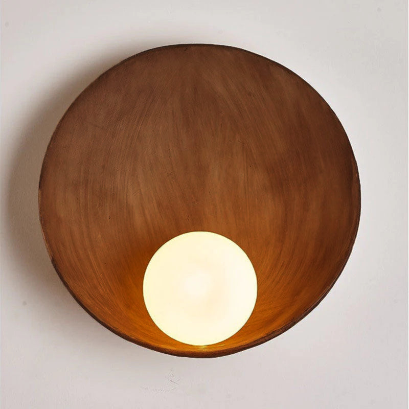 Modern Minimalist Round Iron Resin Wall Sconce Lamp - 1-Light Design, Industrial Style Lighting, Contemporary Home Decor, Elegant Indoor Fixture