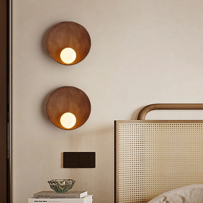 Modern Minimalist Round Iron Resin Wall Sconce Lamp - 1-Light Fixture, Contemporary Lighting, Stylish Home Decor, Adjustable Wall Light, Energy Efficient Design, Indoor Wall Lamp