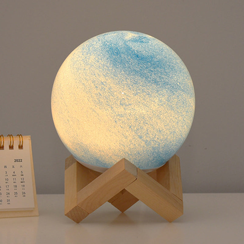 Nordic Creative Planet Design LED Night Light Table Lamp, Cute Decorative Lamp for Kids Room, Touch Control Color Changing Light, Modern Design Bedroom Decor, Rechargeable LED Desk Lamp, Cozy Atmosphere Nightlight for Sleep, Gifts for Children and Adults