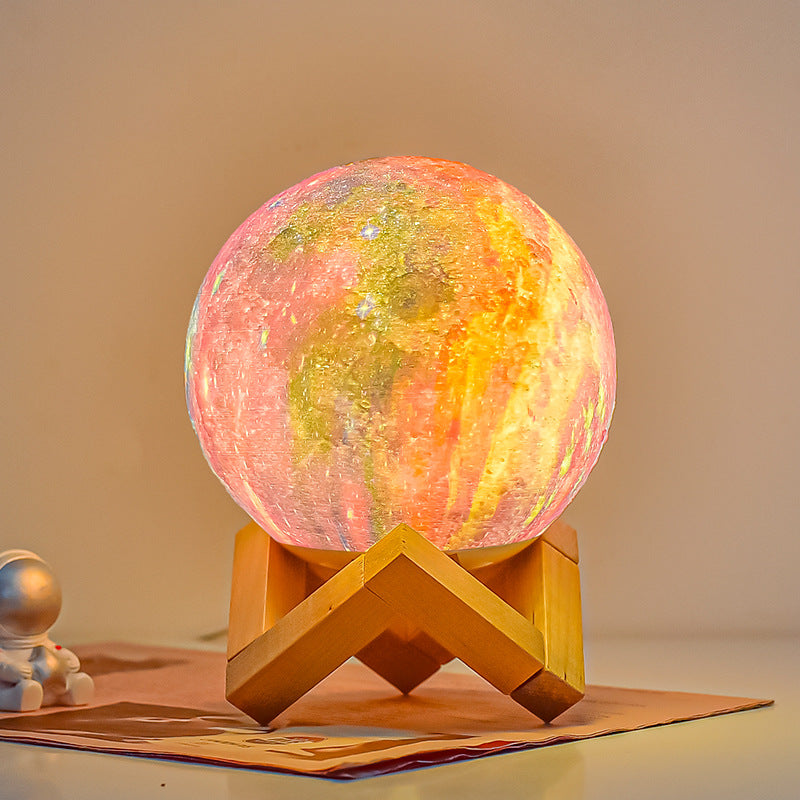 Nordic Creative Planet Design LED Night Light Table Lamp, Cute Decorative Lamp for Kids Room, Touch Control Color Changing Light, Modern Design Bedroom Decor, Rechargeable LED Desk Lamp, Cozy Atmosphere Nightlight for Sleep, Gifts for Children and Adults