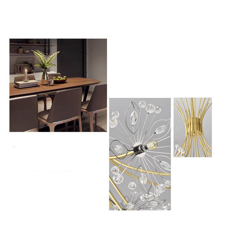 Crystal Dandelion Chandelier 13-19 Light Modern Elegance