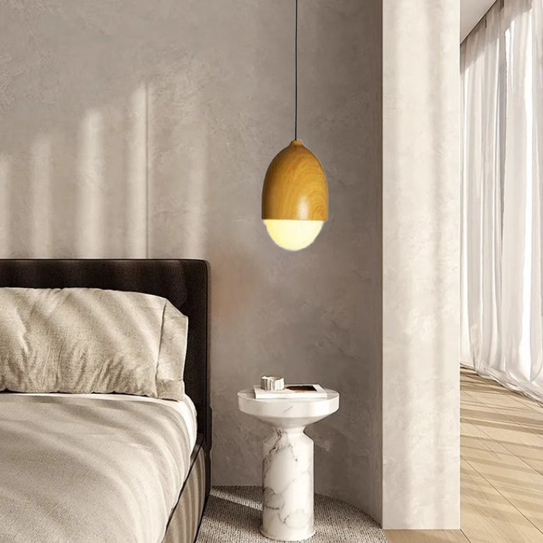 Modern Beige Nut Globe Pendant Light - 1-Light Fixture for Home Decor, Contemporary Ceiling Lighting, Stylish Pendant Lamp, Living Room, Kitchen, Dining Room Lighting