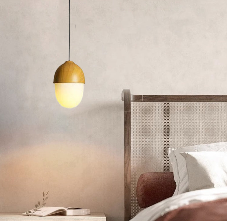 Modern Beige Nut Globe Pendant Light - 1-Light Fixture for Home Decor, Contemporary Ceiling Lighting, Stylish Pendant Lamp, Living Room, Kitchen, Dining Room Lighting
