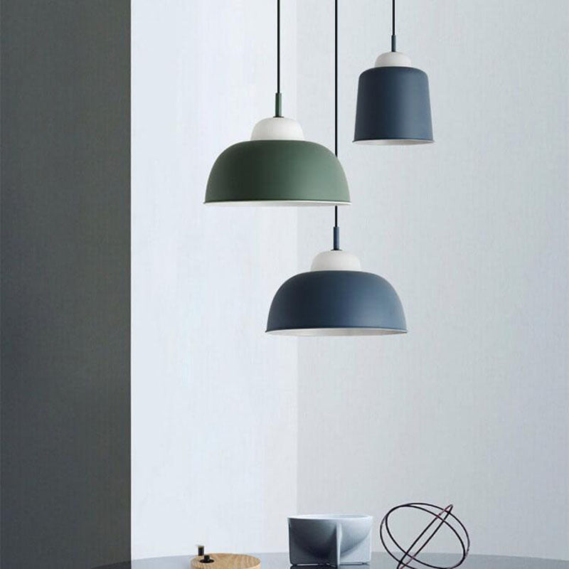 Nordic Macaron Aluminum 1-Light Dome Pendant Light