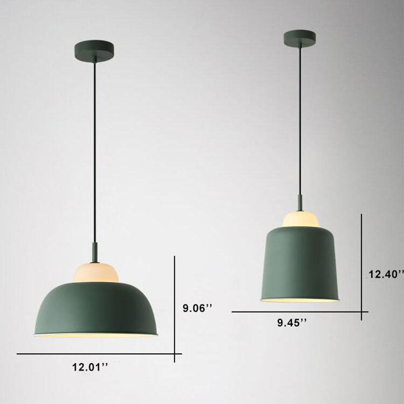 Nordic Macaron Aluminum 1-Light Dome Pendant Light