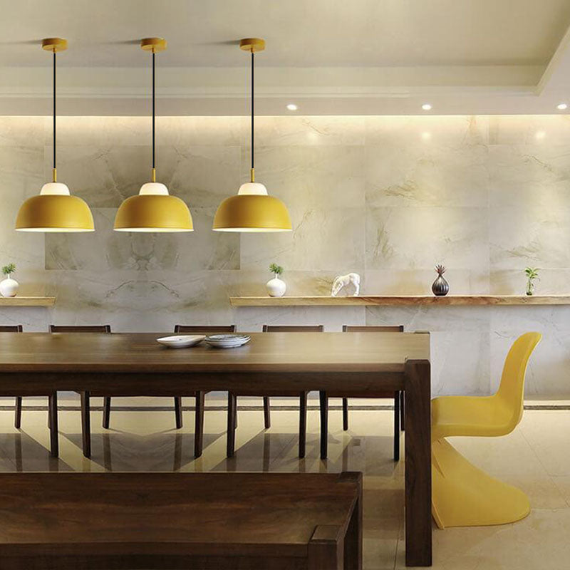 Nordic Macaron Aluminum 1-Light Dome Pendant Light