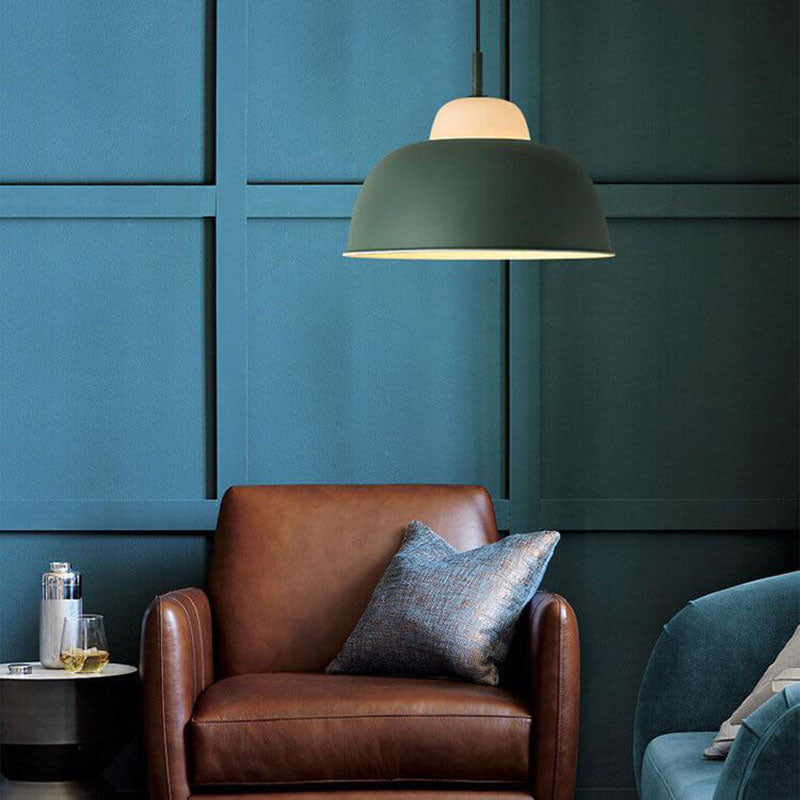 Nordic Macaron Aluminum 1-Light Dome Pendant Light