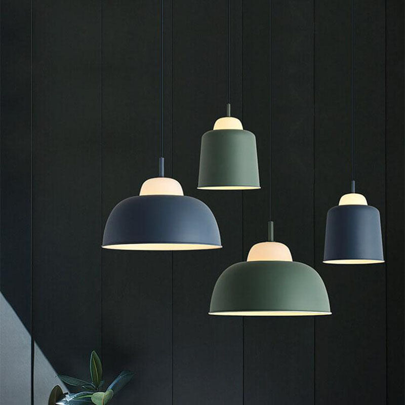 Nordic Macaron Aluminum 1-Light Dome Pendant Light