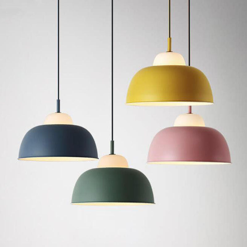 Nordic Macaron Aluminum 1-Light Dome Pendant Light