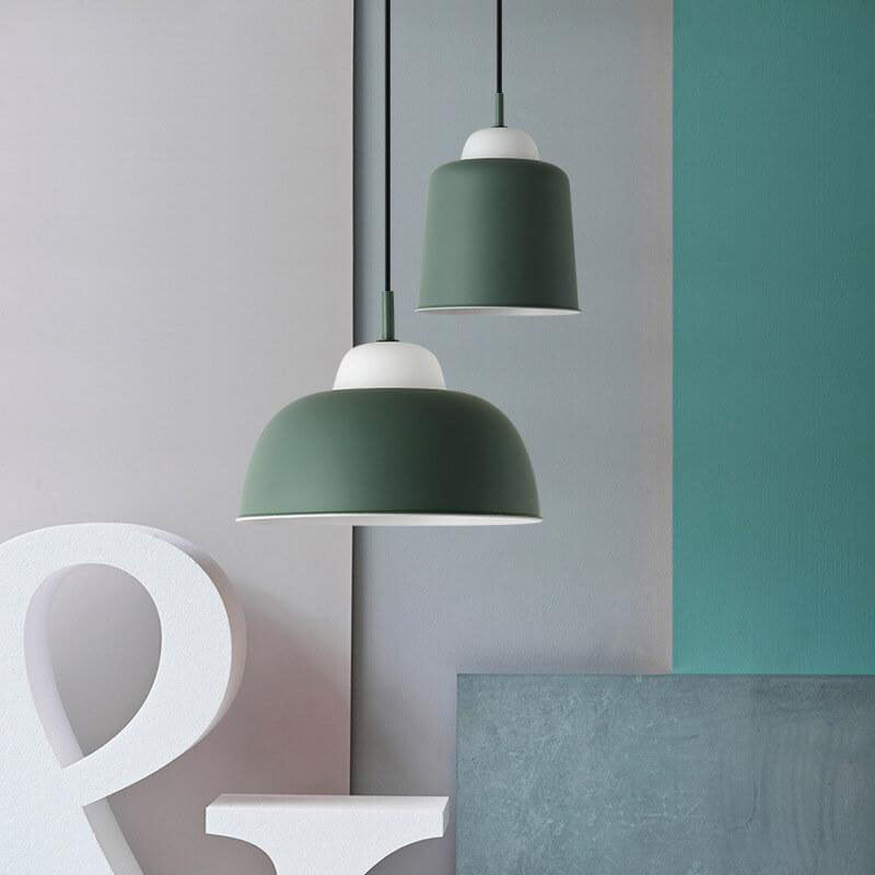 Nordic Macaron Aluminum 1-Light Dome Pendant Light