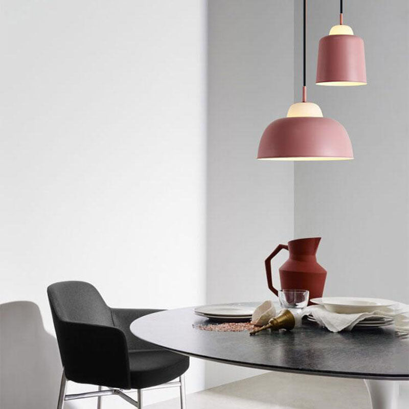 Nordic Macaron Aluminum 1-Light Dome Pendant Light