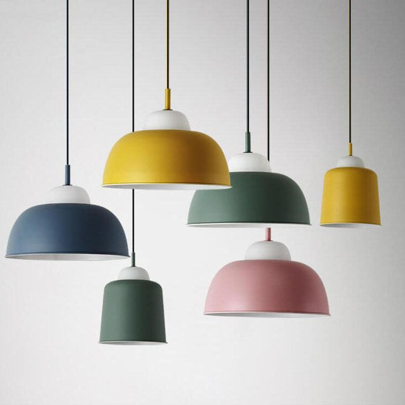 Nordic Macaron Aluminum 1-Light Dome Pendant Light
