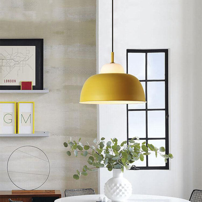 Nordic Macaron Aluminum 1-Light Dome Pendant Light