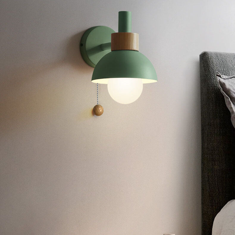 Nordic Macaron Globe Wall Sconce Lamp - 1-Light Modern Lighting Fixture, Scandinavian Design, Elegant Home Decor, Stylish Wall Light for Living Room, Bedroom, Hallway