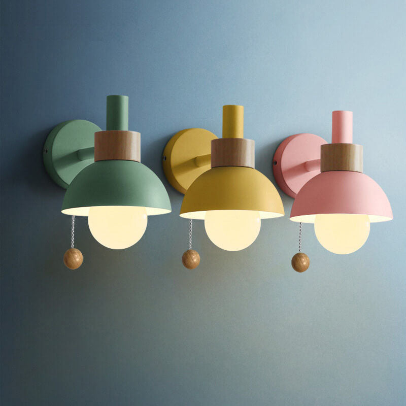 Nordic Macaron Globe 1-Light Wall Sconce Lamp – Modern Lighting, Home Décor, Elegant Design, LED Compatible, Indoor Wall Fixture, Stylish Accent Lamp