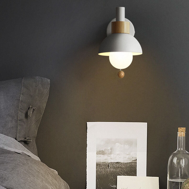Nordic Macaron Globe Wall Sconce Lamp - 1-Light Modern Lighting Fixture, Scandinavian Design, Elegant Home Decor, Stylish Wall Light for Living Room, Bedroom, Hallway