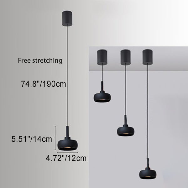 Nordic Minimalist Dome Aluminum LED Pendant Light Retractable