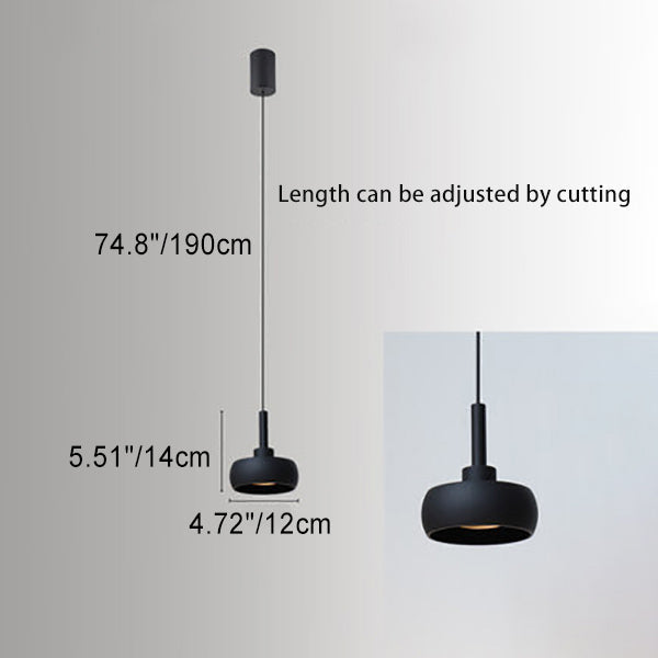 Nordic Minimalist Dome Aluminum LED Pendant Light Retractable