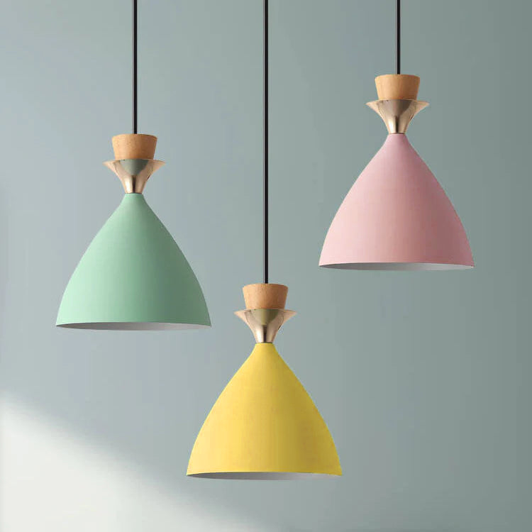 Nordic Macaron Iron Cone Chandelier - 1/3 Light Pendant Light