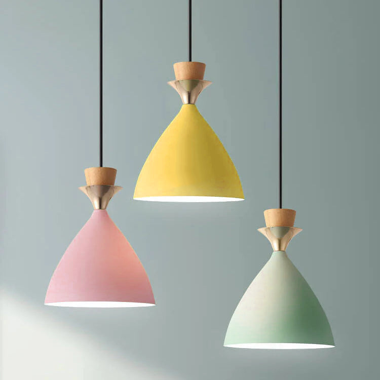 Nordic Macaron Iron Cone Chandelier - 1/3 Light Pendant Light
