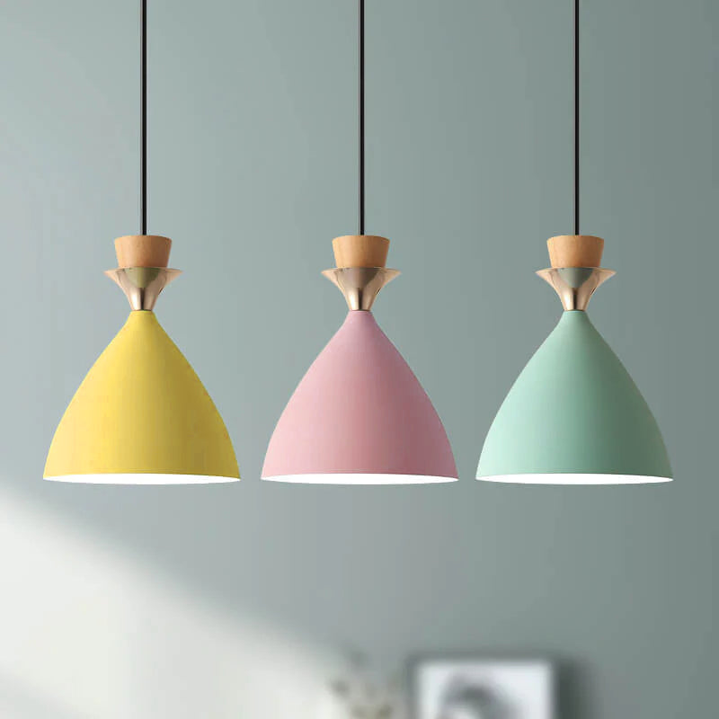 Nordic Macaron Iron Cone Chandelier - 1/3 Light Pendant Light