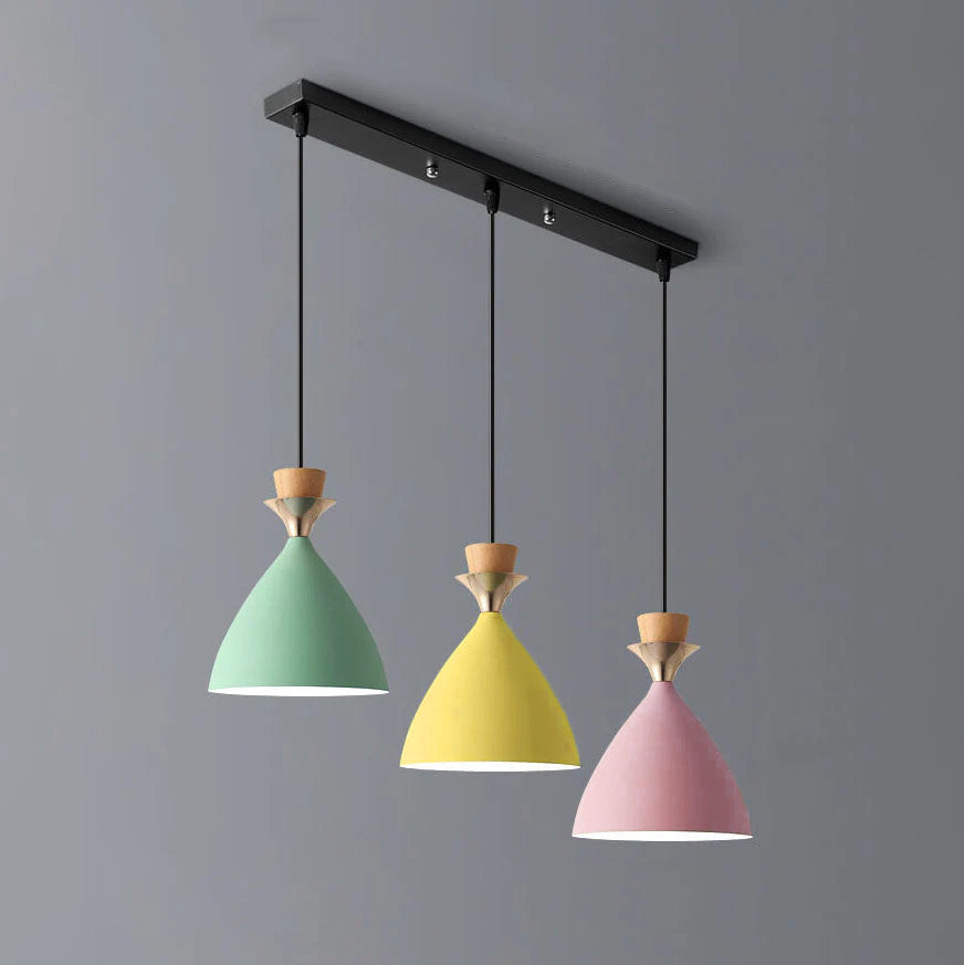 Nordic Macaron Iron Cone Chandelier - 1/3 Light Pendant Light