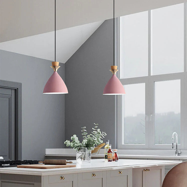Nordic Macaron Iron Cone Chandelier - 1/3 Light Pendant Light