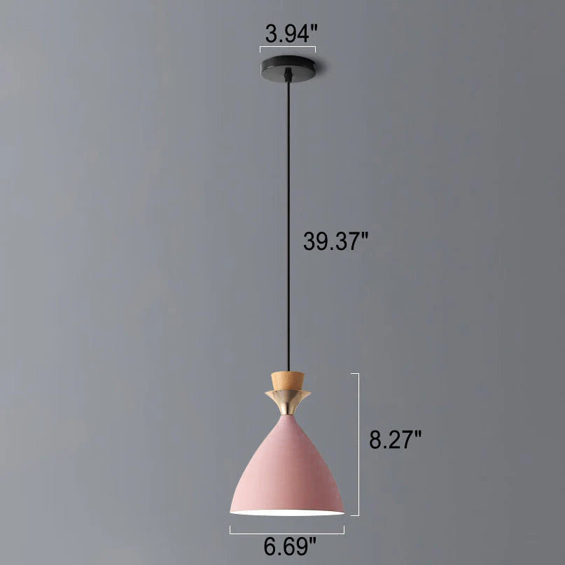 Nordic Macaron Iron Cone Chandelier - 1/3 Light Pendant Light