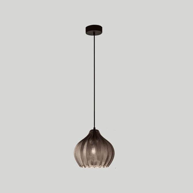 Nordic Textured Wavy Glass Pendant Light - 1-Light Barrel Fixture