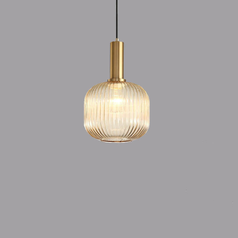 Minimalist Striped Glass Pendant Light 1-Light Fixture