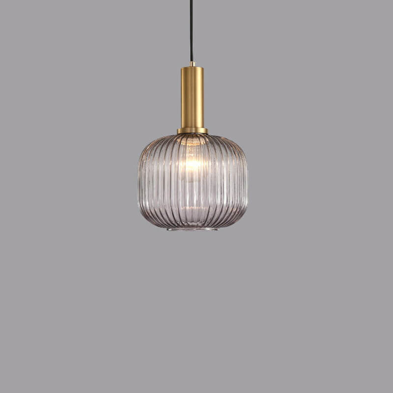 Minimalist Striped Glass Pendant Light 1-Light Fixture