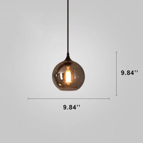 Modern Smoke Gray Glass LED Pendant Light - Stylish One-Light Fixture