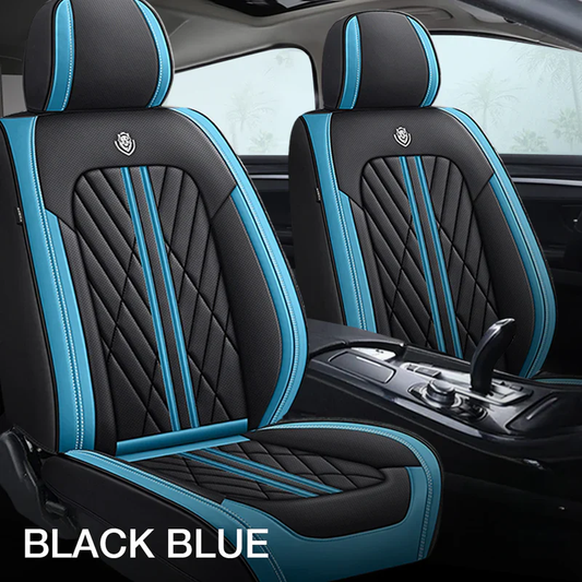 2 Pack-Black & Blue Durable Car Seat Covers Adaptive Fit- Classic Style, Waterproof Fabric